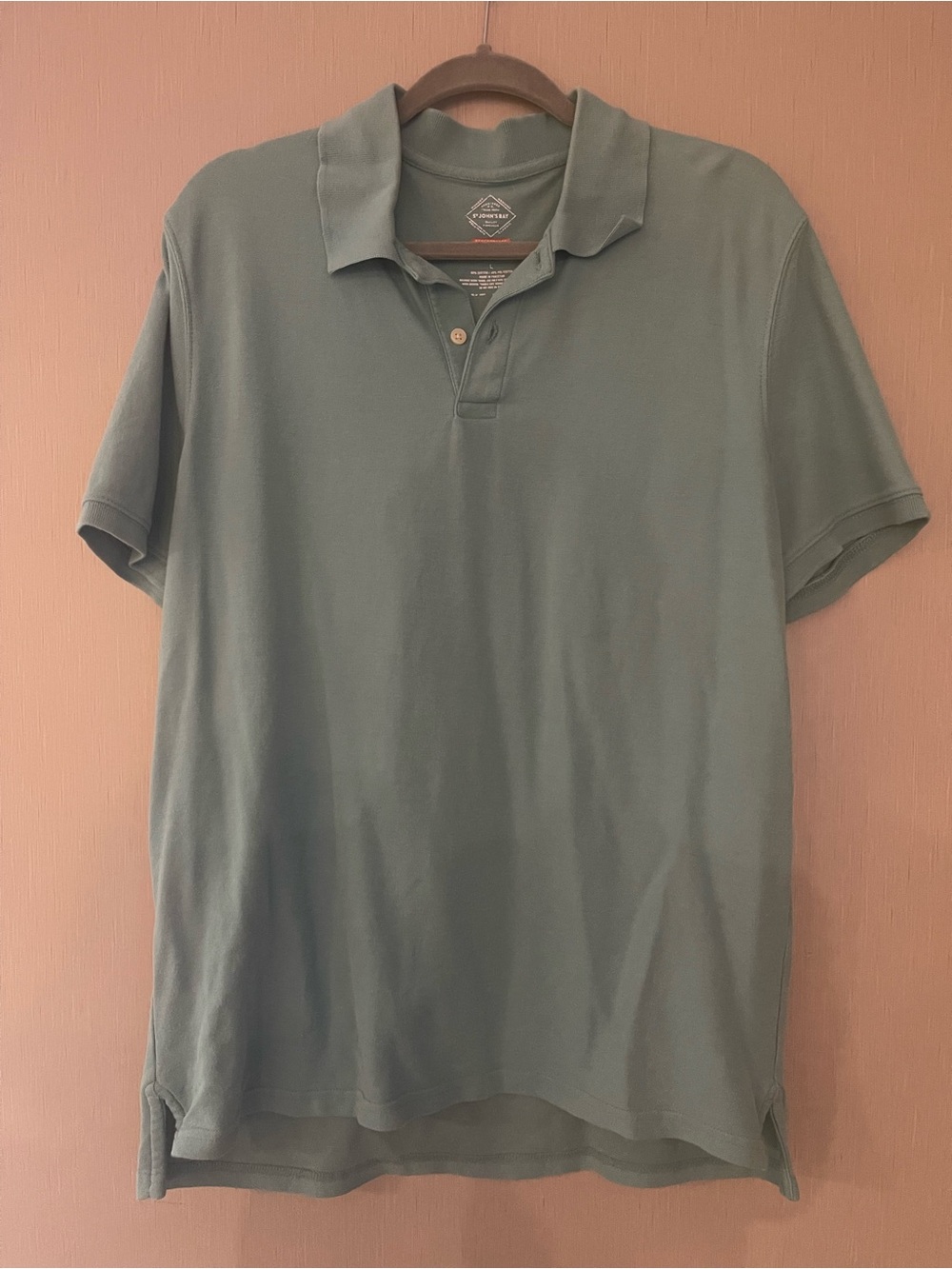 St. John’s bay large Classic Men's Polo Shirt Sage Green